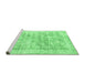 Sideview of Machine Washable Persian Emerald Green Traditional Area Rugs, wshtr2091emgrn