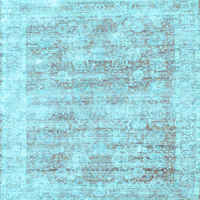 Square Machine Washable Persian Light Blue Traditional Rug, wshtr2091lblu