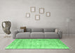 Machine Washable Persian Emerald Green Traditional Area Rugs in a Living Room,, wshtr2092emgrn