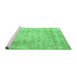 Sideview of Machine Washable Persian Emerald Green Traditional Area Rugs, wshtr2092emgrn