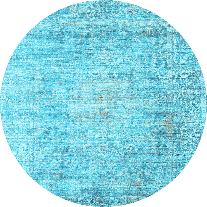 Round Persian Light Blue Traditional Rug, tr2092lblu