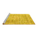 Sideview of Machine Washable Persian Yellow Traditional Rug, wshtr2092yw