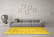 Machine Washable Persian Yellow Traditional Rug in a Living Room, wshtr2092yw