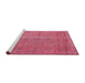 Sideview of Machine Washable Traditional Raspberry Red Rug, wshtr2093