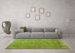 Machine Washable Persian Green Bohemian Area Rugs in a Living Room,, wshtr2093grn