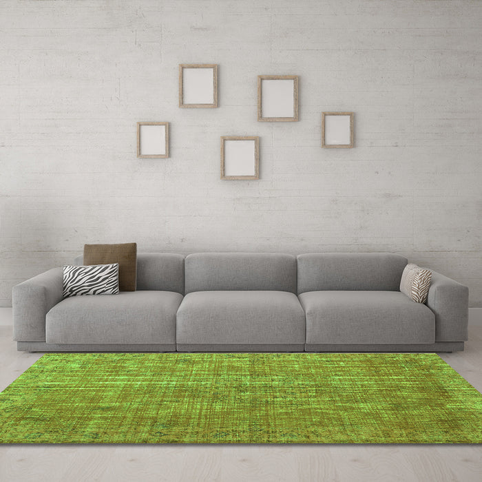 Machine Washable Persian Green Bohemian Area Rugs in a Living Room,, wshtr2093grn