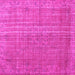 Square Machine Washable Persian Pink Bohemian Rug, wshtr2093pnk