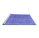 Sideview of Machine Washable Persian Blue Bohemian Rug, wshtr2093blu