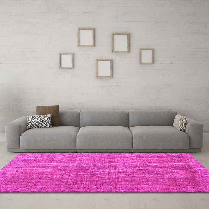 Machine Washable Persian Pink Bohemian Rug in a Living Room, wshtr2093pnk