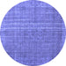 Round Persian Blue Bohemian Rug, tr2093blu