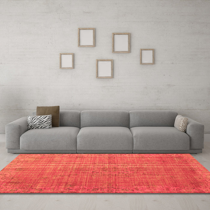 Machine Washable Persian Orange Bohemian Area Rugs in a Living Room, wshtr2093org