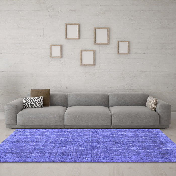 Machine Washable Persian Blue Bohemian Rug in a Living Room, wshtr2093blu