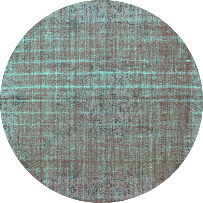 Round Persian Turquoise Bohemian Rug, tr2093turq