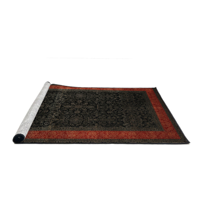 Sideview of Machine Washable Traditional Night Red Rug, wshtr2094