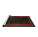 Sideview of Machine Washable Traditional Night Red Rug, wshtr2094