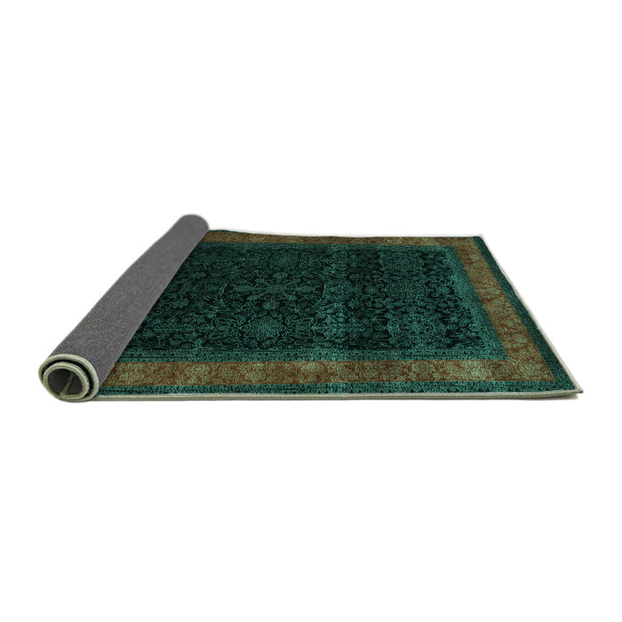 Sideview of Persian Turquoise Traditional Rug, tr2094turq