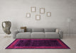 Machine Washable Persian Pink Traditional Rug in a Living Room, wshtr2094pnk