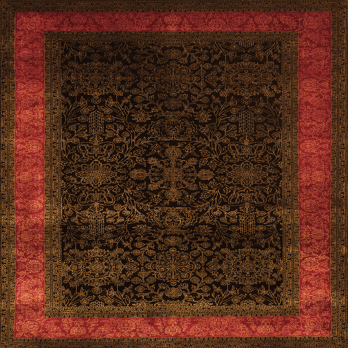 Serging Thickness of Persian Orange Traditional Rug, tr2094org