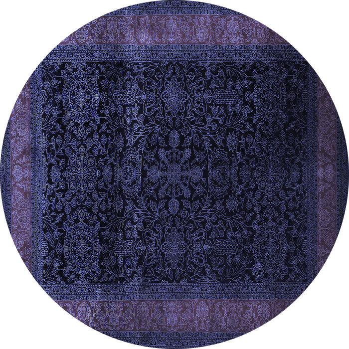 Round Persian Blue Traditional Rug, tr2094blu
