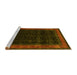 Sideview of Machine Washable Persian Yellow Traditional Rug, wshtr2094yw