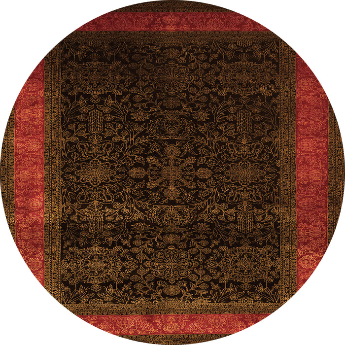Machine Washable Persian Orange Traditional Area Rugs, wshtr2094org