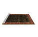 Sideview of Machine Washable Persian Brown Traditional Rug, wshtr2094brn