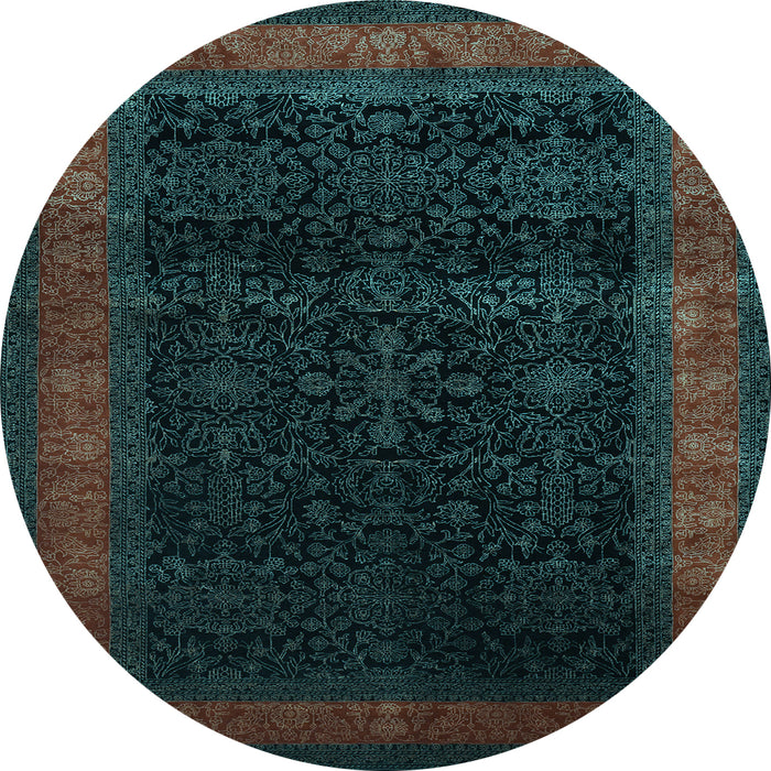 Round Persian Light Blue Traditional Rug, tr2094lblu