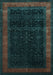 Machine Washable Persian Light Blue Traditional Rug, wshtr2094lblu