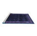 Sideview of Machine Washable Persian Blue Traditional Rug, wshtr2094blu