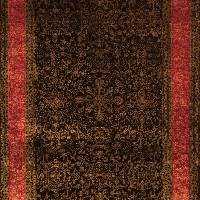 Serging Thickness of Machine Washable Persian Orange Traditional Area Rugs, wshtr2094org