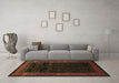 Machine Washable Persian Brown Traditional Rug in a Living Room,, wshtr2094brn