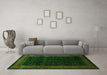 Machine Washable Persian Green Traditional Area Rugs in a Living Room,, wshtr2094grn