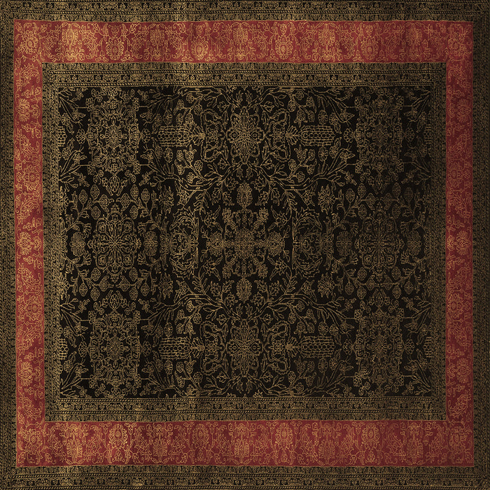 Square Persian Brown Traditional Rug, tr2094brn
