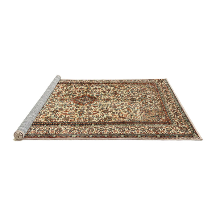 Sideview of Machine Washable Traditional Sienna Brown Rug, wshtr2095