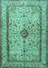 Machine Washable Persian Turquoise Traditional Area Rugs, wshtr2095turq