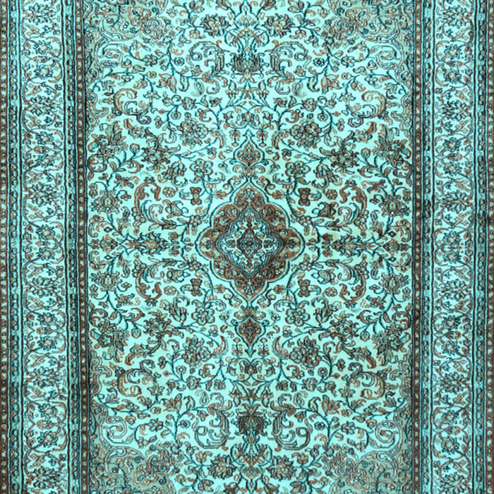 Machine Washable Persian Light Blue Traditional Rug, wshtr2095lblu