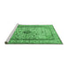 Sideview of Machine Washable Persian Emerald Green Traditional Area Rugs, wshtr2095emgrn