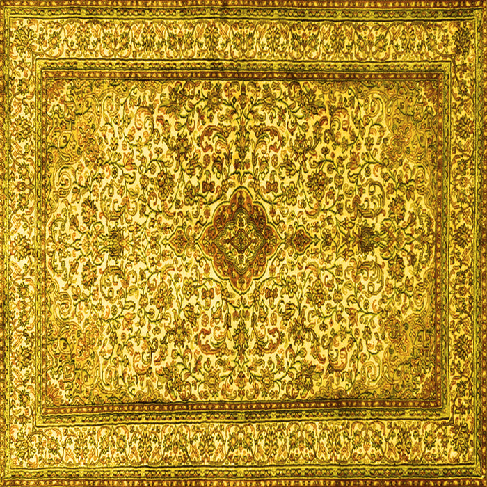 Square Persian Yellow Traditional Rug, tr2095yw