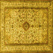 Square Persian Yellow Traditional Rug, tr2095yw