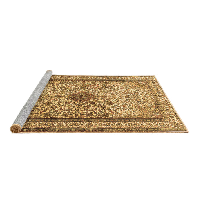 Sideview of Machine Washable Persian Brown Traditional Rug, wshtr2095brn