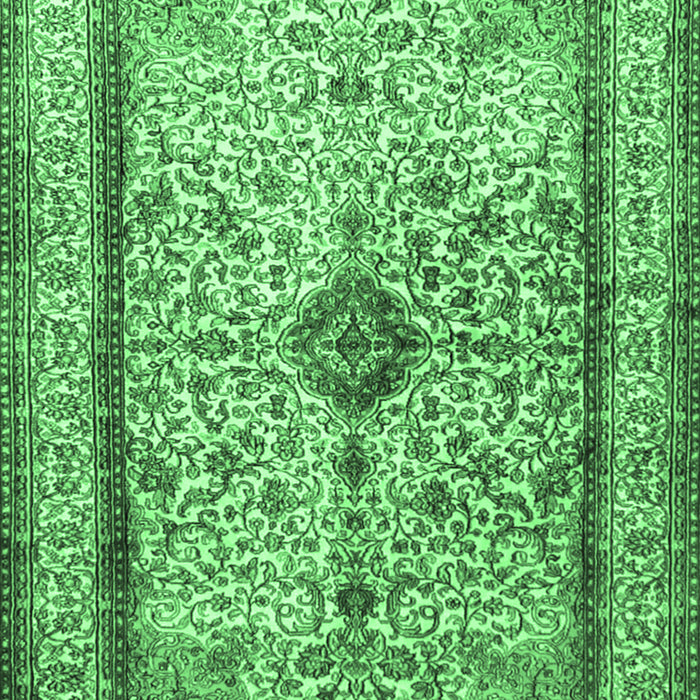 Machine Washable Persian Emerald Green Traditional Area Rugs, wshtr2095emgrn