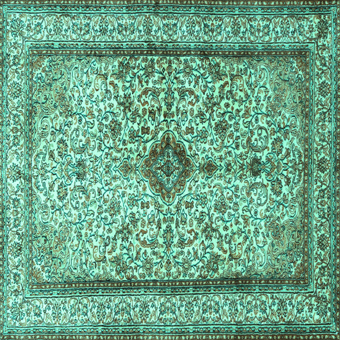 Square Persian Turquoise Traditional Rug, tr2095turq