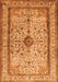 Serging Thickness of Machine Washable Persian Orange Traditional Area Rugs, wshtr2095org