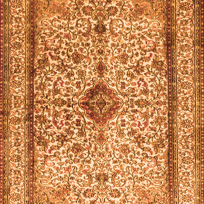 Serging Thickness of Machine Washable Persian Orange Traditional Area Rugs, wshtr2095org