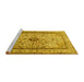 Sideview of Machine Washable Persian Yellow Traditional Rug, wshtr2095yw