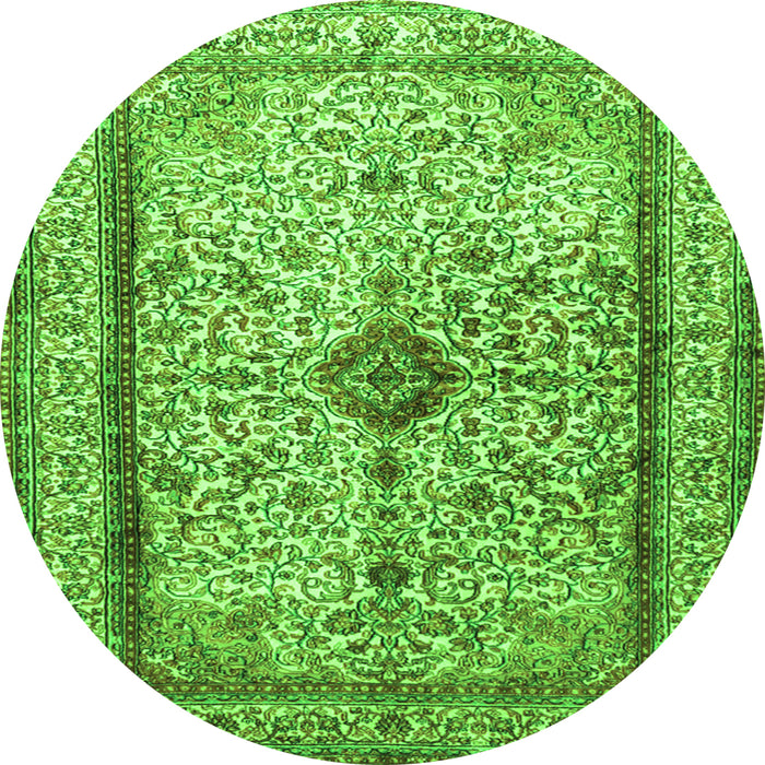 Machine Washable Persian Green Traditional Area Rugs, wshtr2095grn