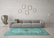 Machine Washable Persian Light Blue Traditional Rug in a Living Room, wshtr2095lblu