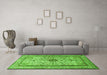 Machine Washable Persian Green Traditional Area Rugs in a Living Room,, wshtr2095grn