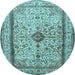 Round Persian Light Blue Traditional Rug, tr2095lblu