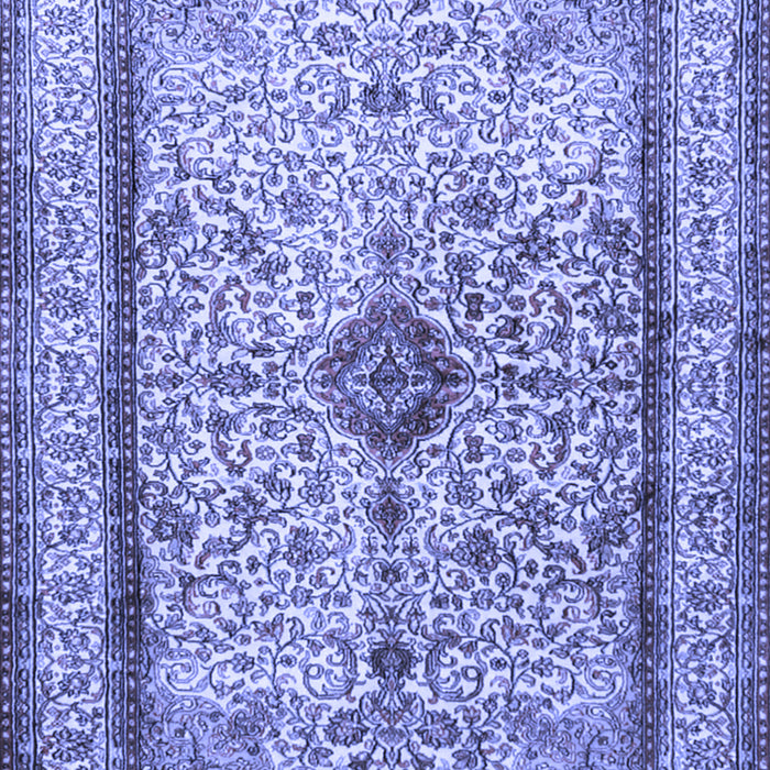 Machine Washable Persian Blue Traditional Rug, wshtr2095blu